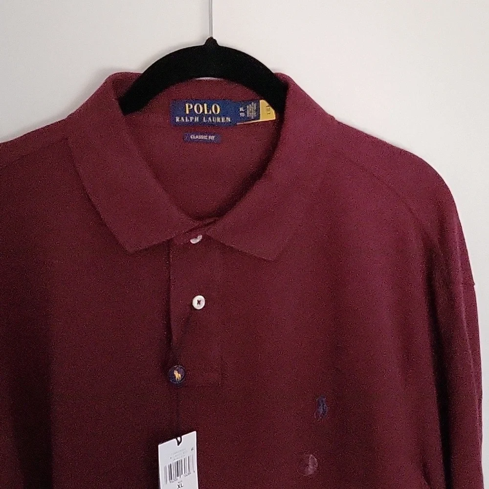 NWT Men's Classic Fit L/S Mesh Polo by Polo Ralph Lauren, Size XL - Picture 3 of 7